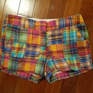 J. Crew City Fit Plaid Shorts Size 2